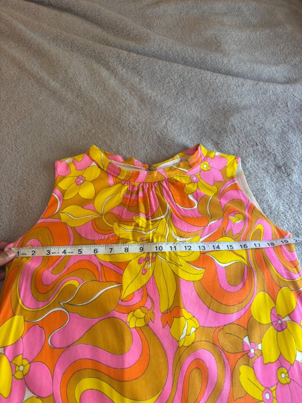 60s 70s Mod Psychedelic Flower Power Dress Made in USA - Picture 3 of 8